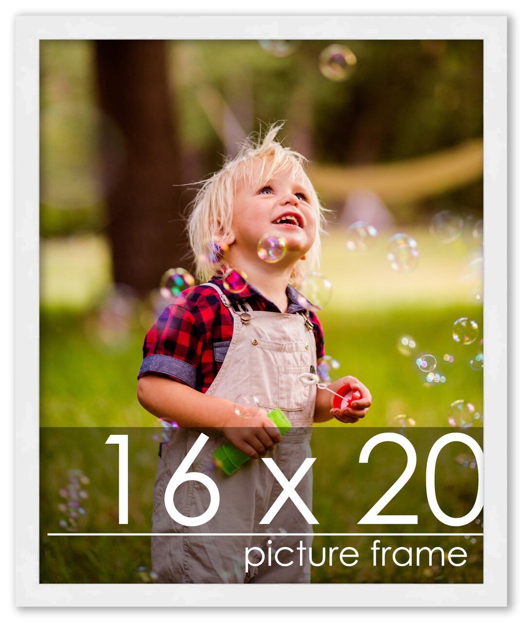 Classic Modern White Picture Frame - UV Acrylic, Foam Board Backing, Hanging Hardware